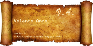 Valenta Anna névjegykártya